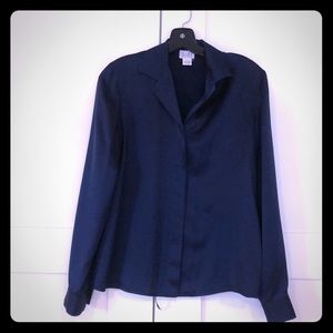 Silk navy blouse